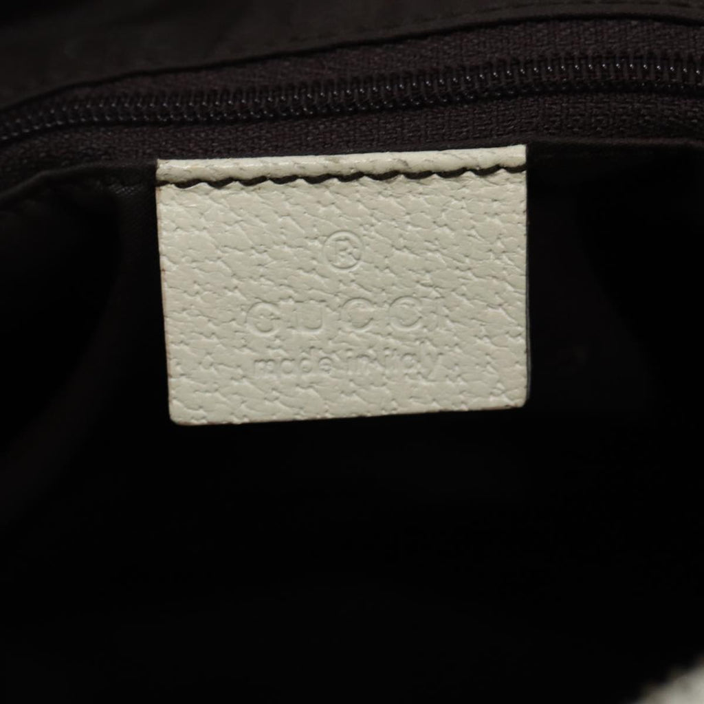 GUCCI Hand Bag Canvas Leather Beige Silver 001 3766 bs17134