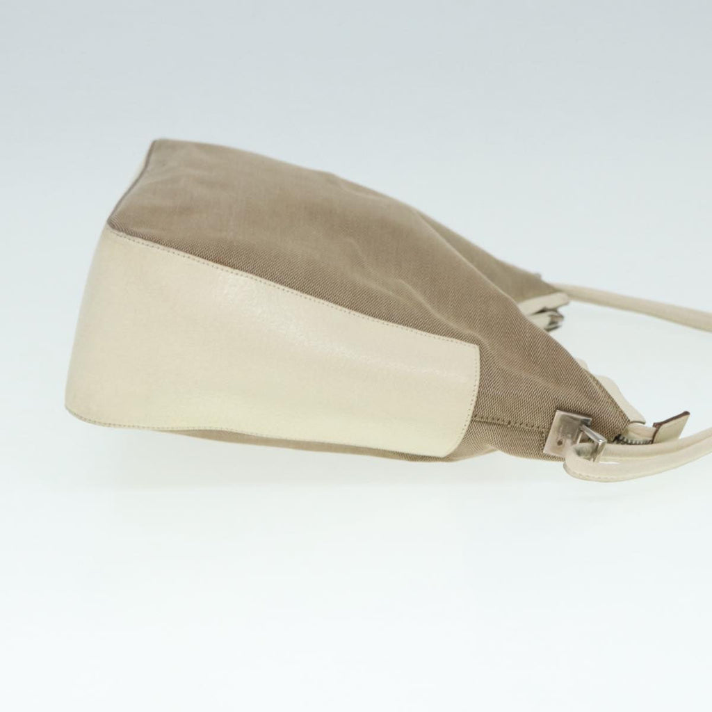 GUCCI Hand Bag Canvas Leather Beige Silver 001 3766 bs17134