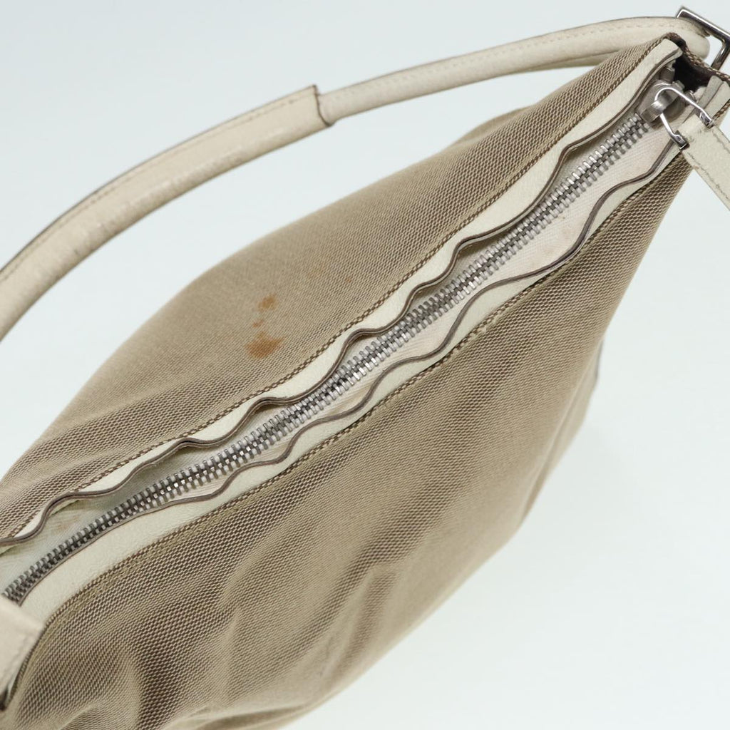 GUCCI Hand Bag Canvas Leather Beige Silver 001 3766 bs17134