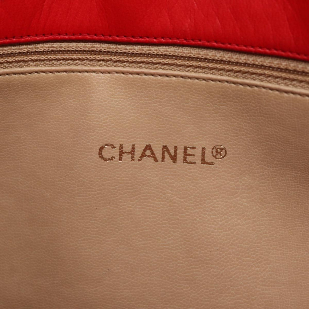 CHANEL Matelasse Chain Shoulder Bag Satin Red Gold CC bs17153