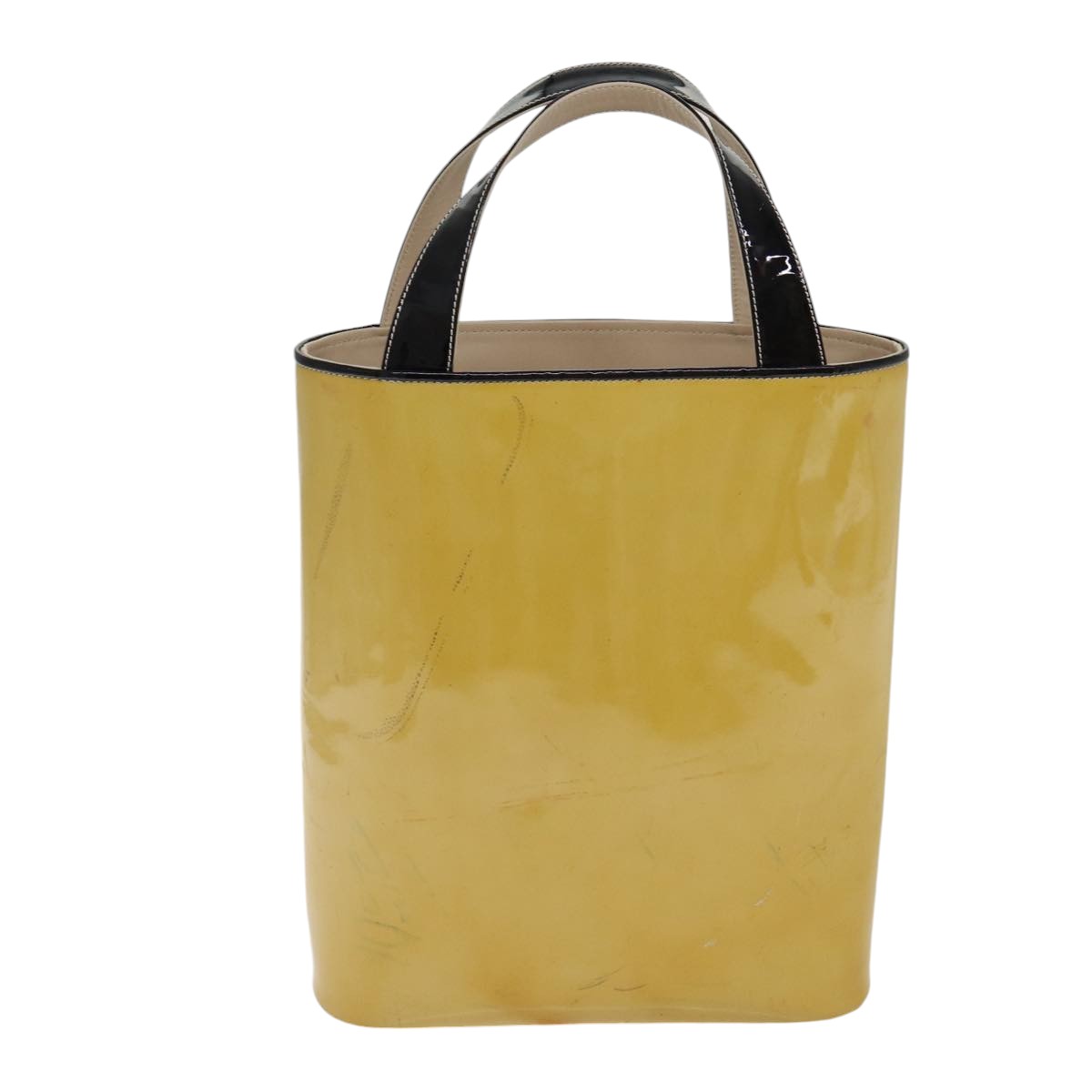 CHANEL Hand Bag Enamel Beige Gold CC bs17154