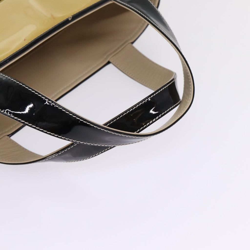 CHANEL Hand Bag Enamel Beige Gold CC bs17154