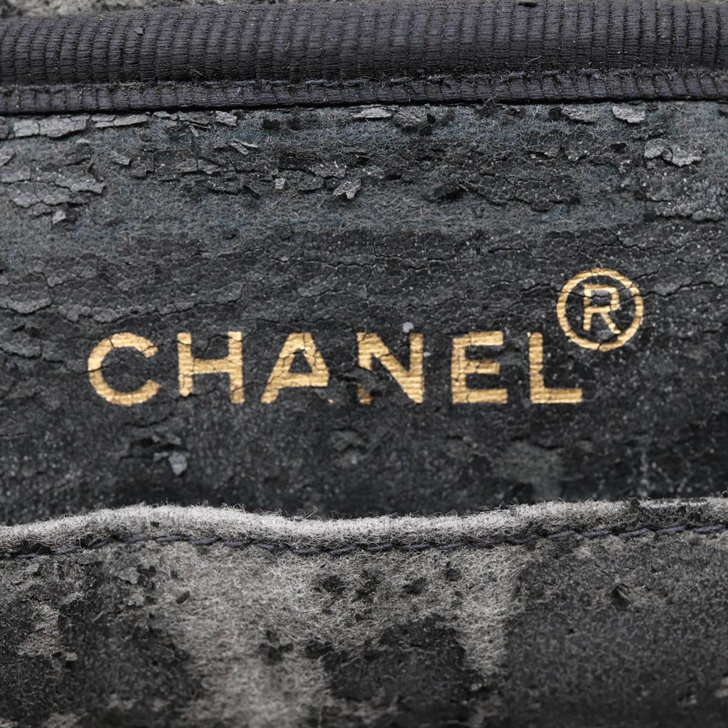 CHANEL COCO Mark Vanity Pouch Caviar Skin Black Gold CC bs17155