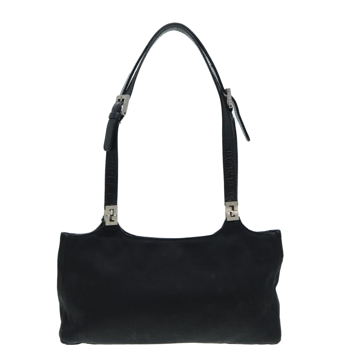 FENDI Shoulder Bag Nylon Black Silver bs17206