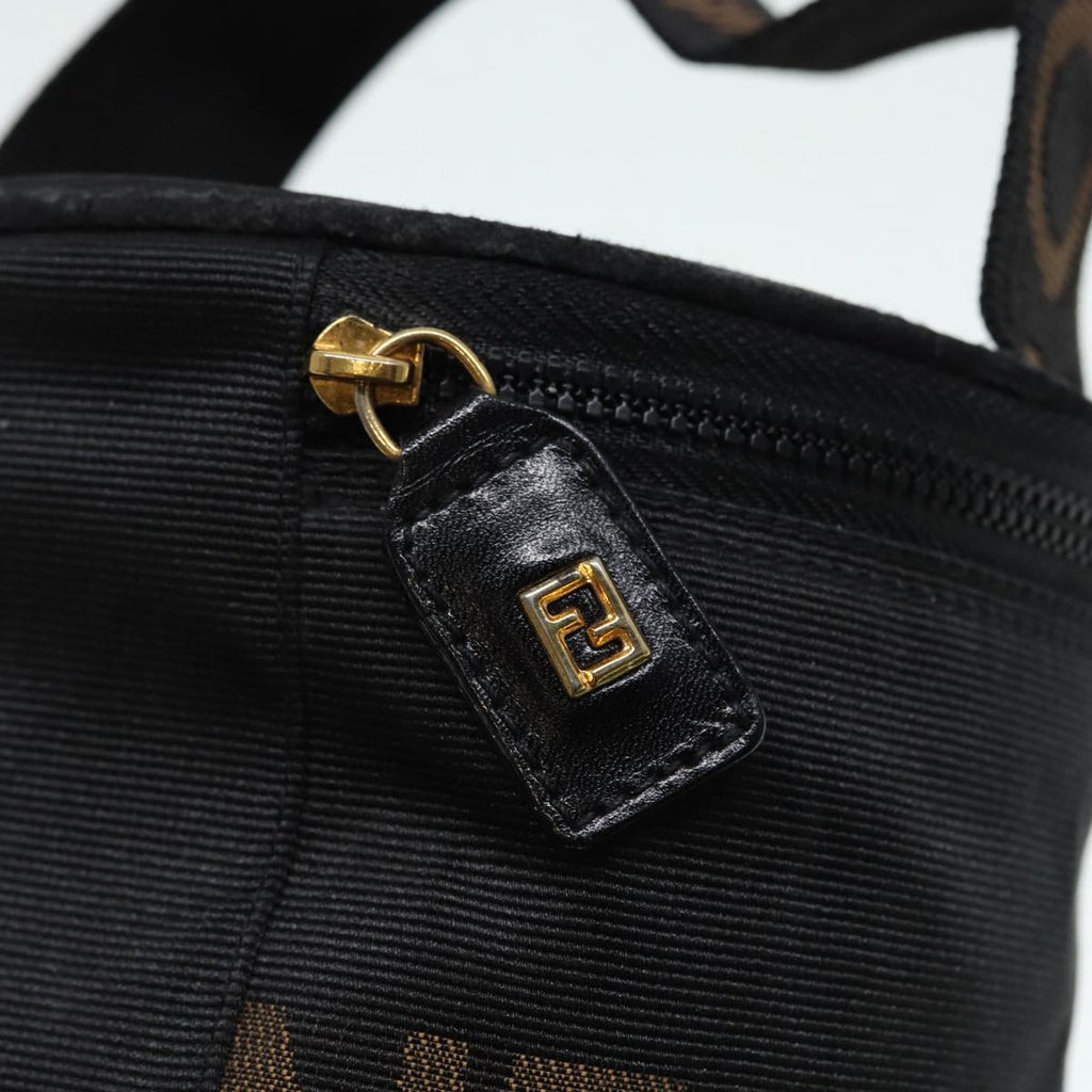 FENDI Vanity Pouch Canvas Black Gold bs17207