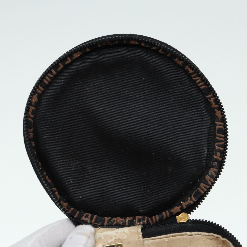 FENDI Vanity Pouch Canvas Black Gold bs17207