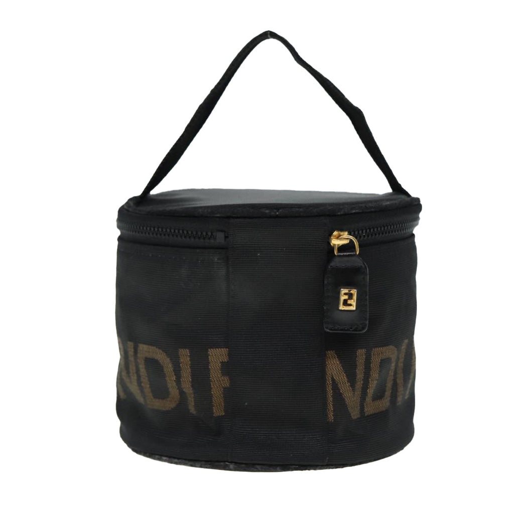 FENDI Vanity Pouch Canvas Black Gold bs17207