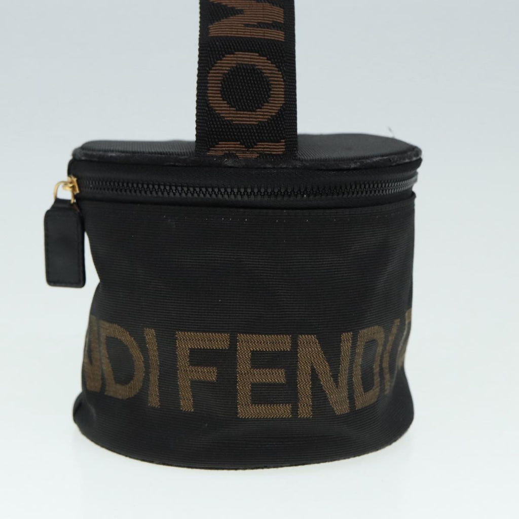 FENDI Vanity Pouch Canvas Black Gold bs17207