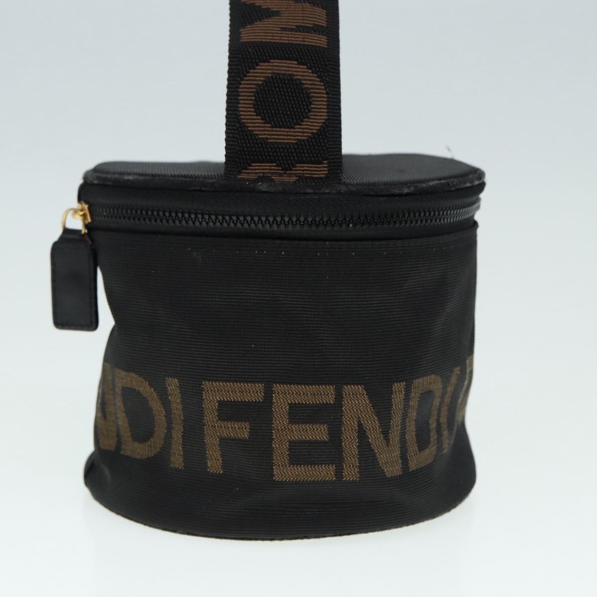 FENDI Vanity Pouch Canvas Black Gold bs17207