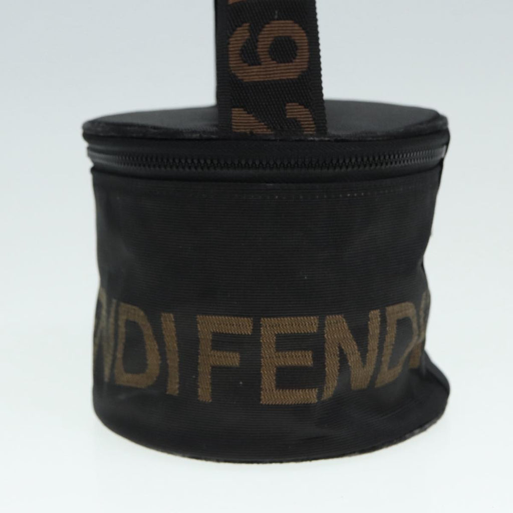 FENDI Vanity Pouch Canvas Black Gold bs17207