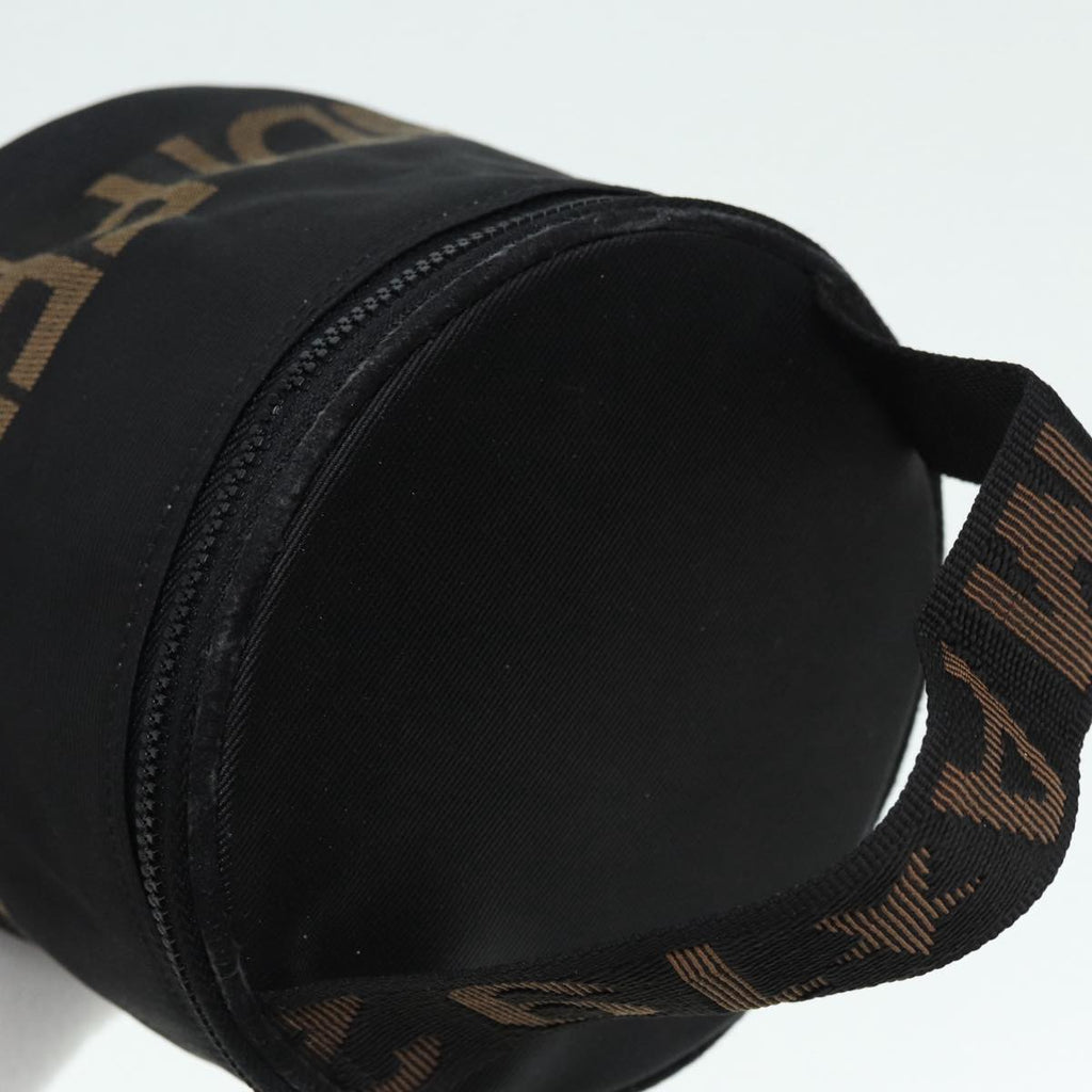 FENDI Vanity Pouch Canvas Black Gold bs17207