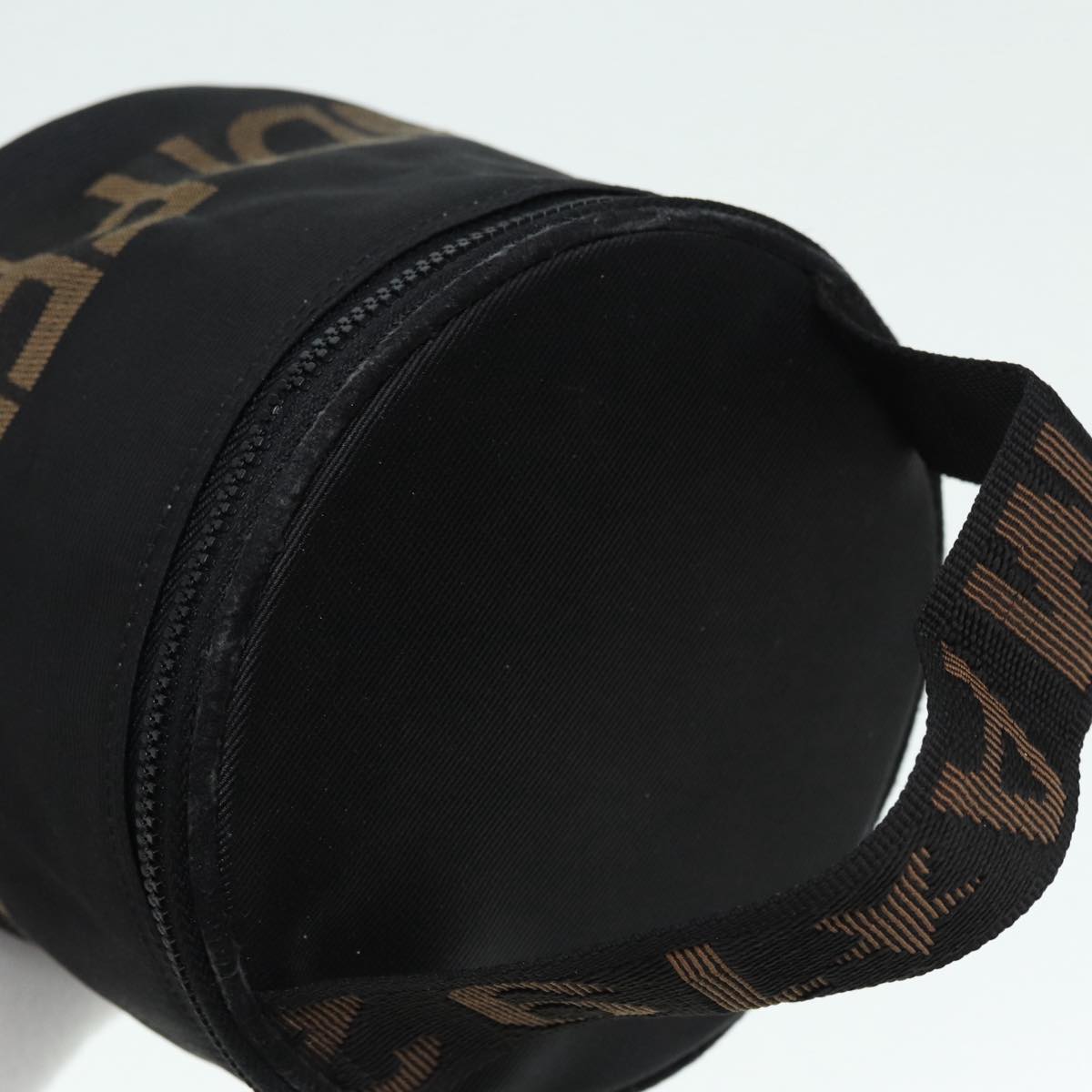 FENDI Vanity Pouch Canvas Black Gold bs17207