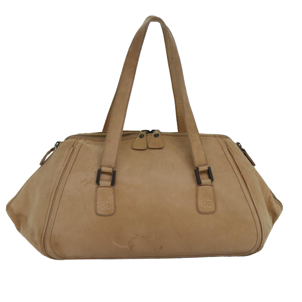 CHANEL Hand Bag Leather Beige CC bs17225