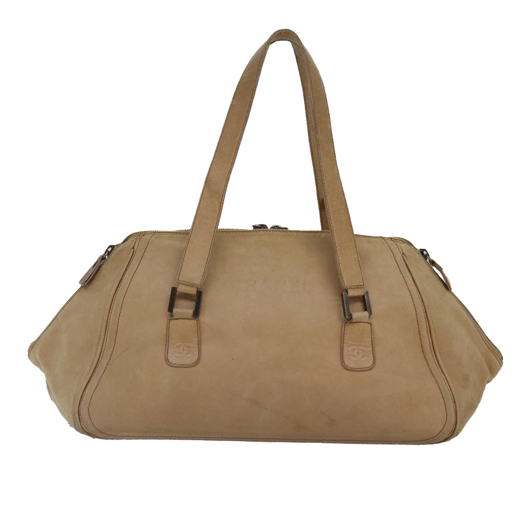 CHANEL Hand Bag Leather Beige CC bs17225