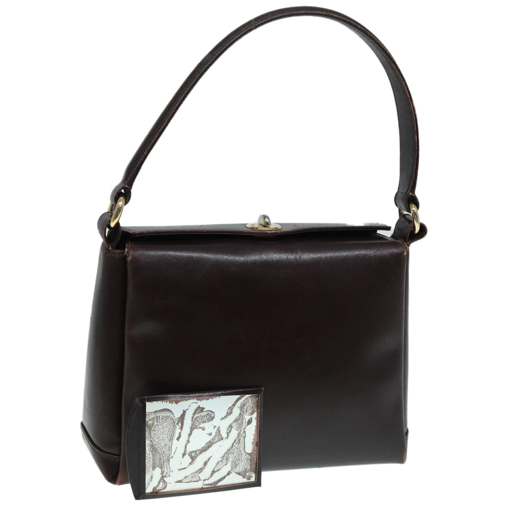 GUCCI Shoulder Bag Leather Brown Gold bs17265