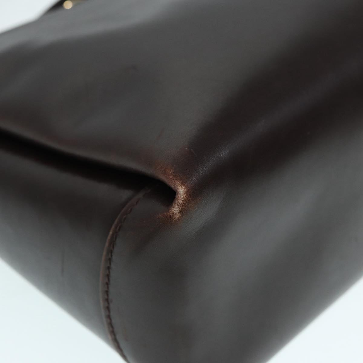 GUCCI Shoulder Bag Leather Brown Gold bs17265