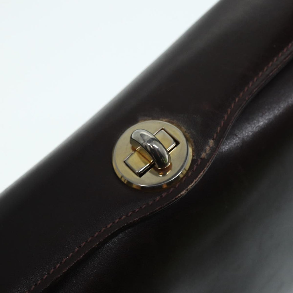 GUCCI Shoulder Bag Leather Brown Gold bs17265