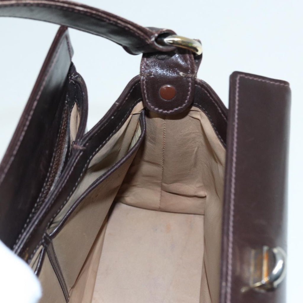GUCCI Shoulder Bag Leather Brown Gold bs17265