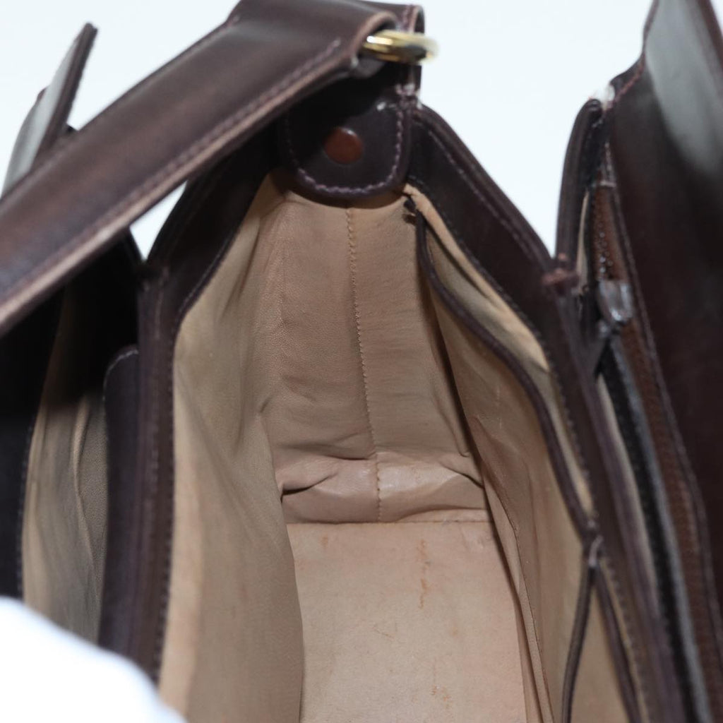 GUCCI Shoulder Bag Leather Brown Gold bs17265