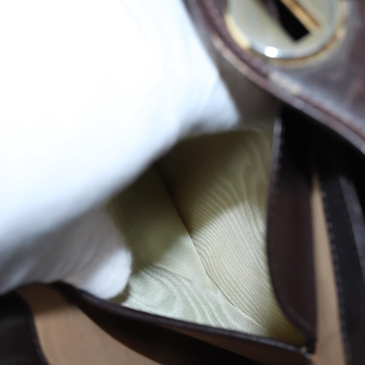 GUCCI Shoulder Bag Leather Brown Gold bs17265