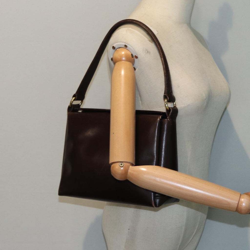 GUCCI Shoulder Bag Leather Brown Gold bs17265