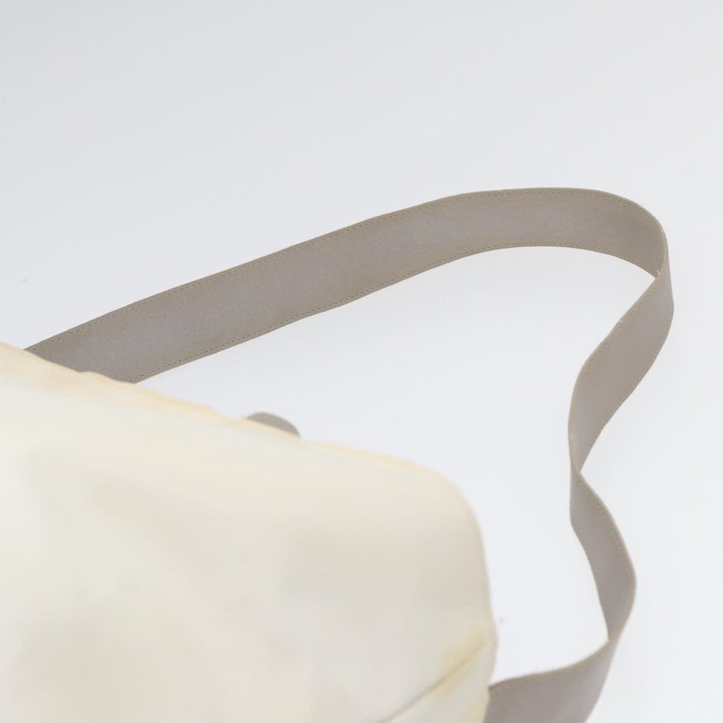 CHANEL Tote Bag Nylon 2way White Silver CC bs17286