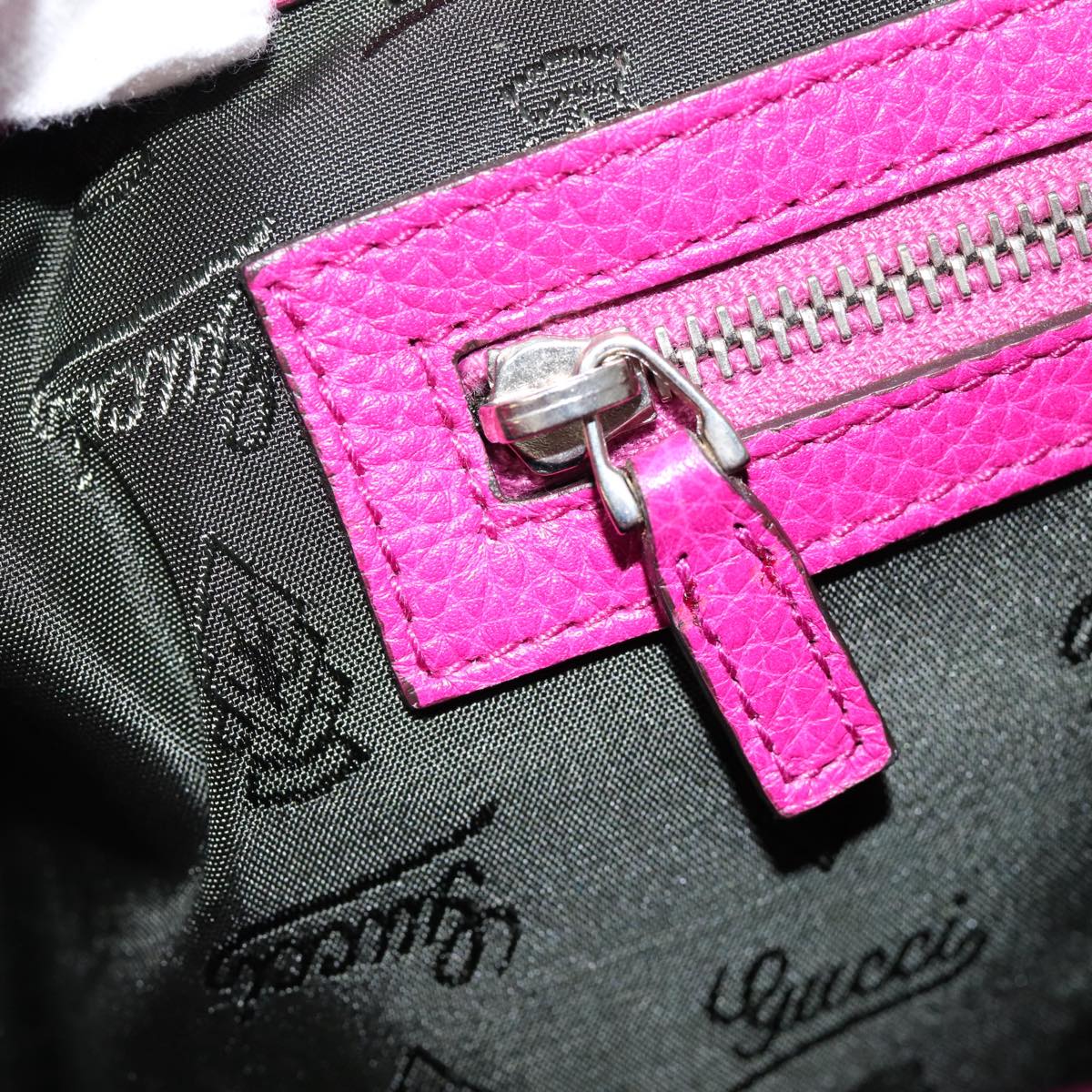 GUCCI GG Canvas Tote Bag Pink Silver 241101 bs17288