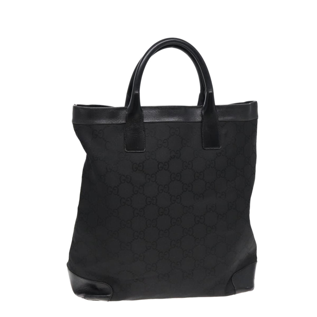 GUCCI GG Canvas Hand Bag Black Silver bs17289