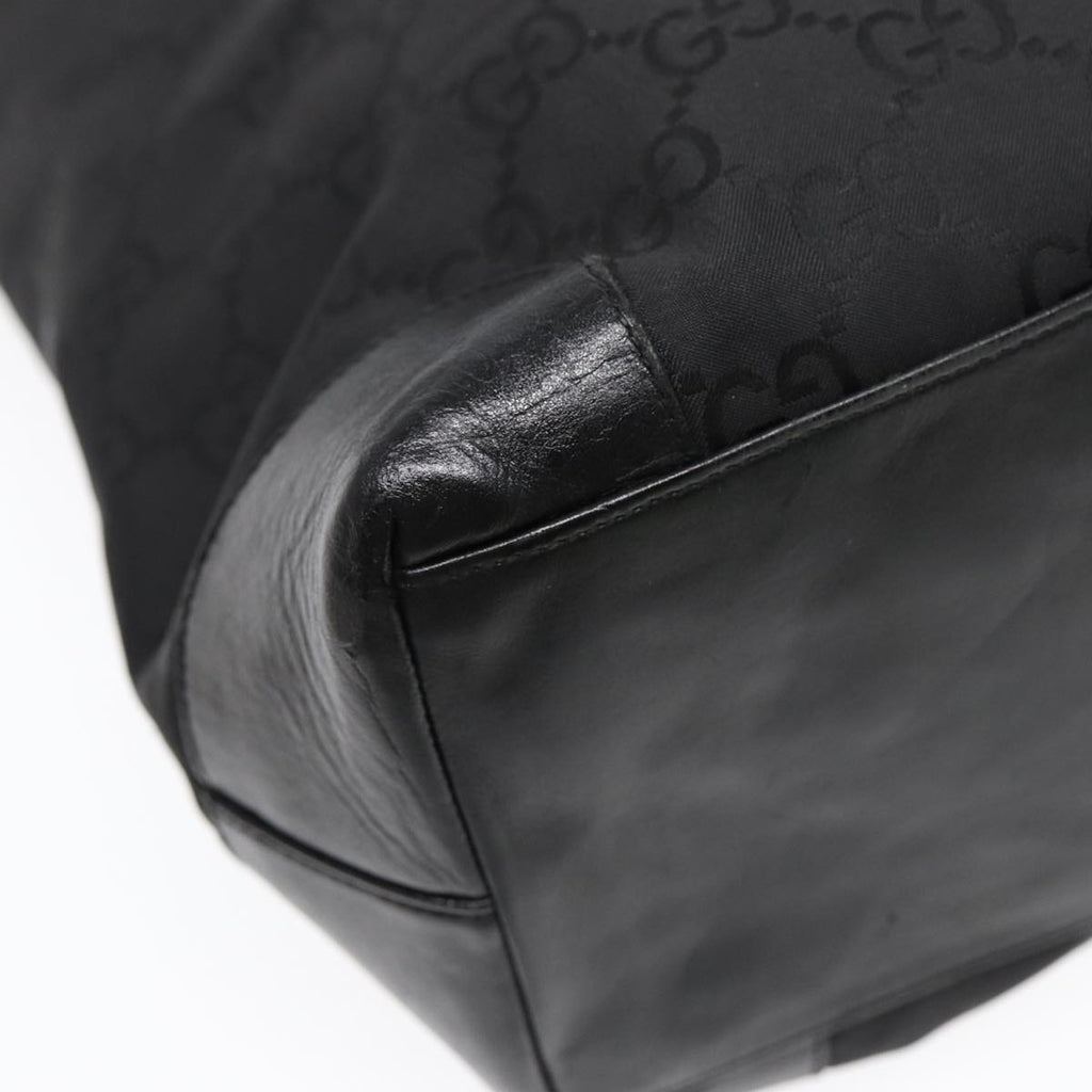 GUCCI GG Canvas Hand Bag Black Silver bs17289