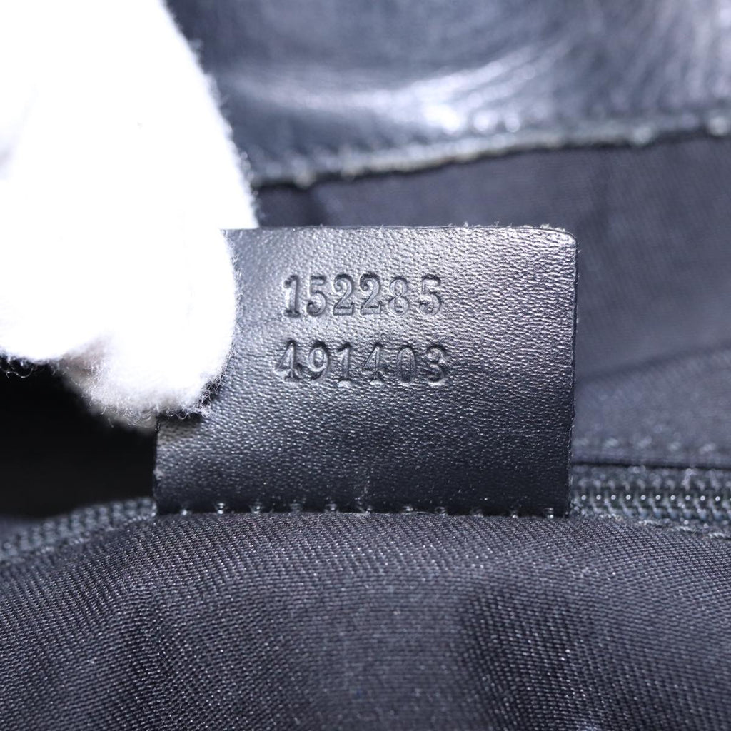 GUCCI GG Canvas Hand Bag Black Silver bs17289