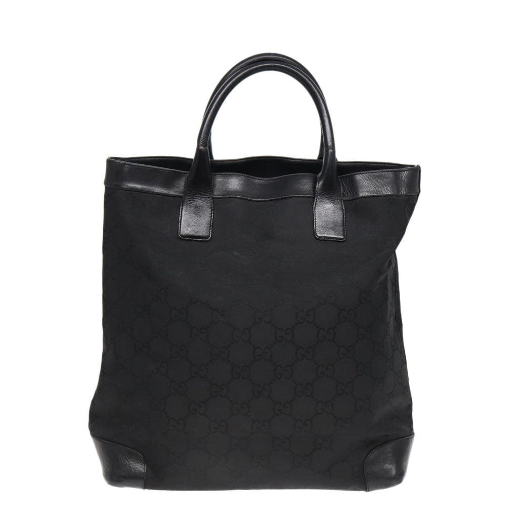 GUCCI GG Canvas Hand Bag Black Silver bs17289