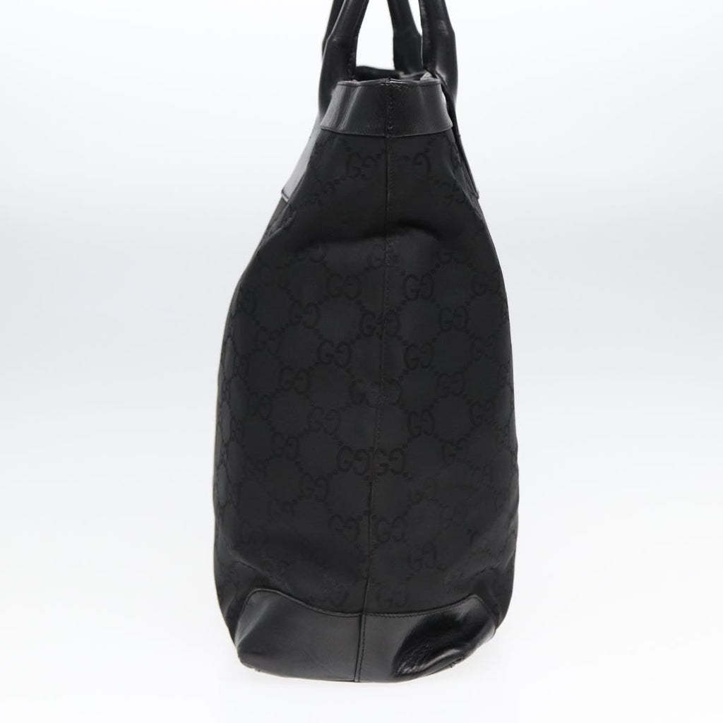 GUCCI GG Canvas Hand Bag Black Silver bs17289