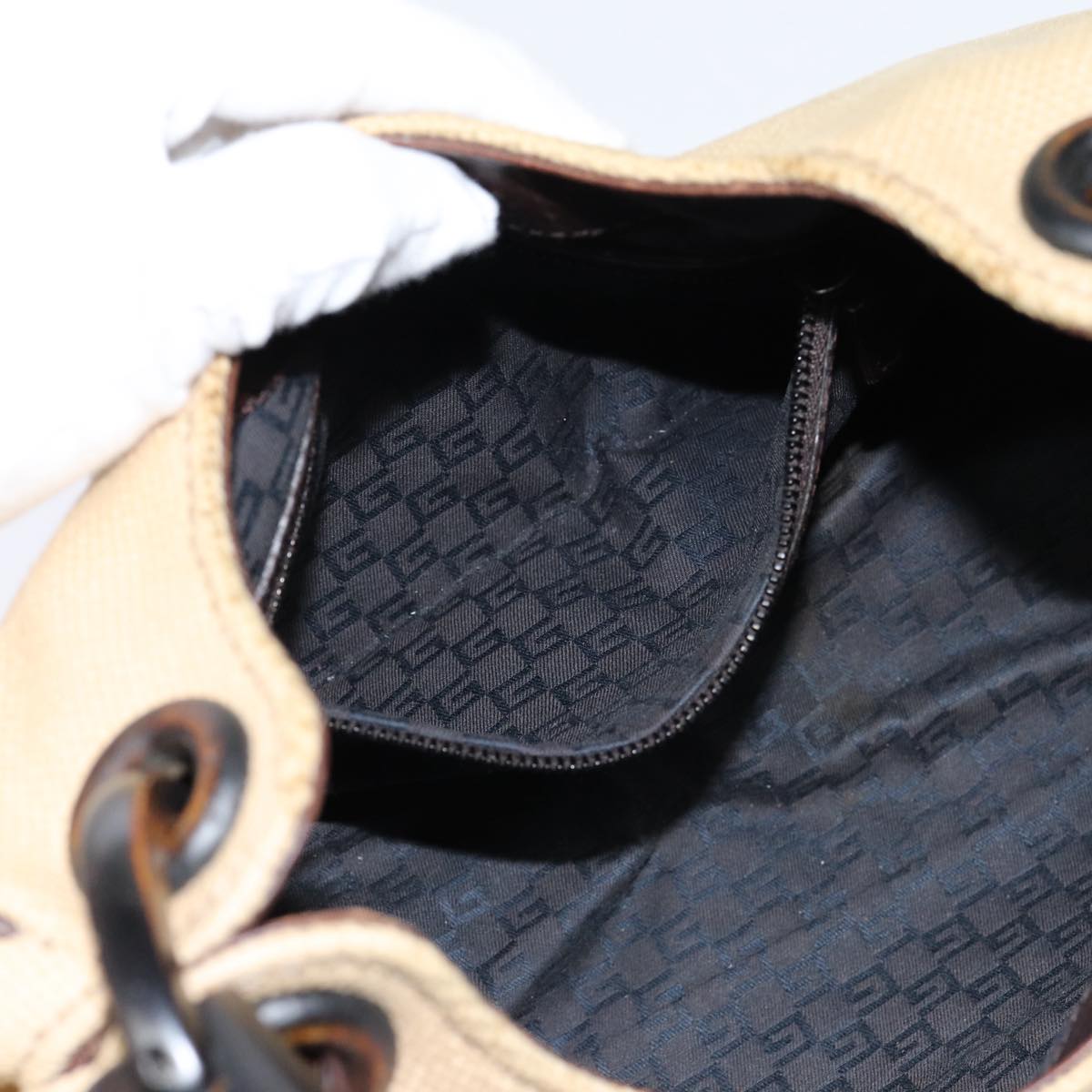 GUCCI Hand Bag Canvas Outlet Beige 106495 bs17290