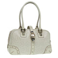 GUCCI Horsebit Shoulder Bag Leather Gold White 145770 bs17324