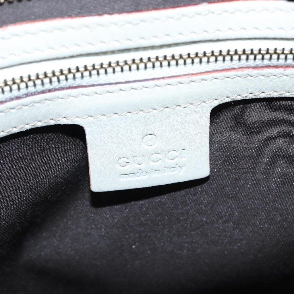 GUCCI Horsebit Shoulder Bag Leather Gold White 145770 bs17324