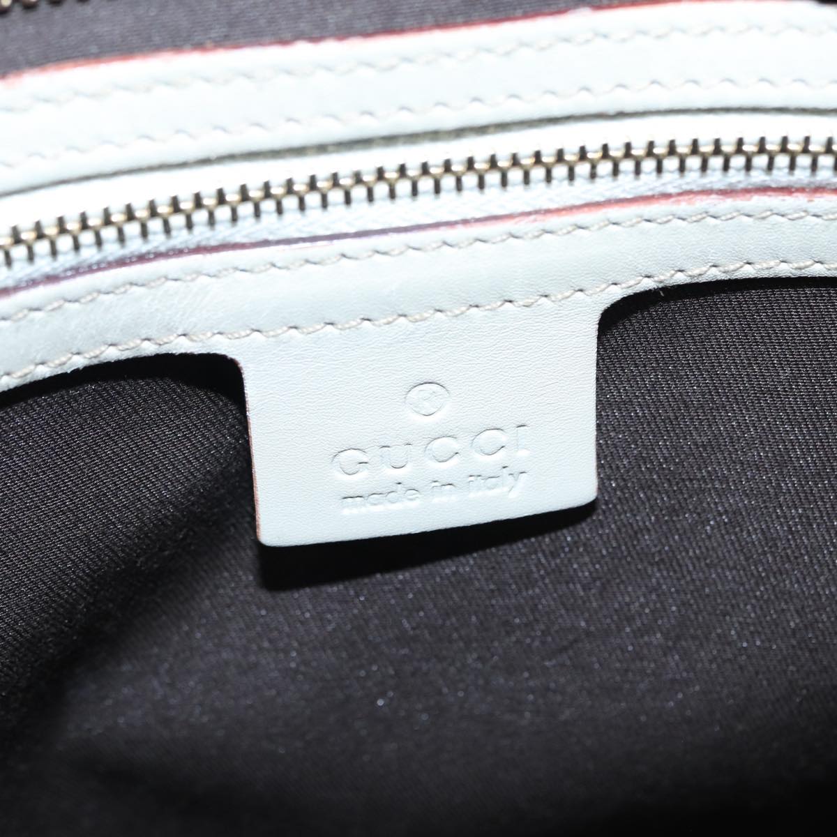 GUCCI Horsebit Shoulder Bag Leather Gold White 145770 bs17324