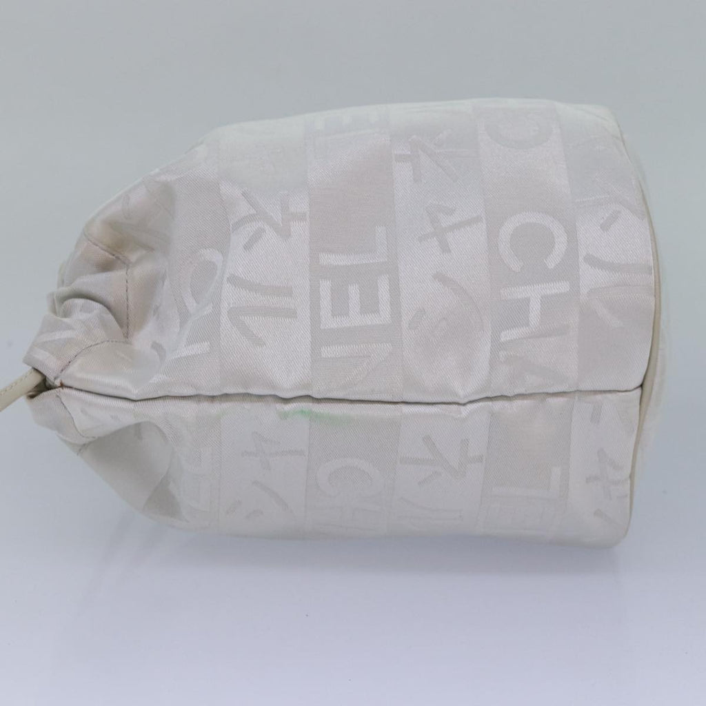 CHANEL Purse Pouch Canvas White CC bs17327