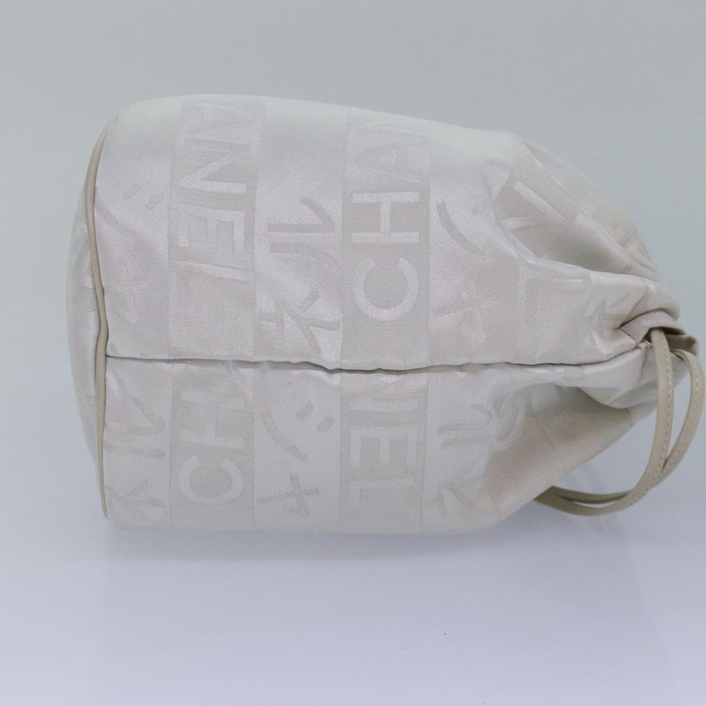 CHANEL Purse Pouch Canvas White CC bs17327