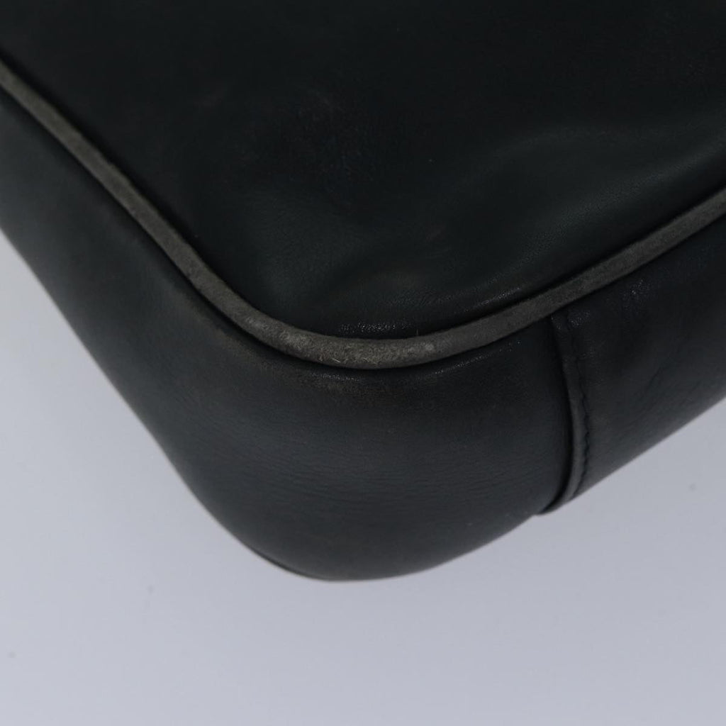 GUCCI Bamboo Hand Bag Leather 2way Black bs17354