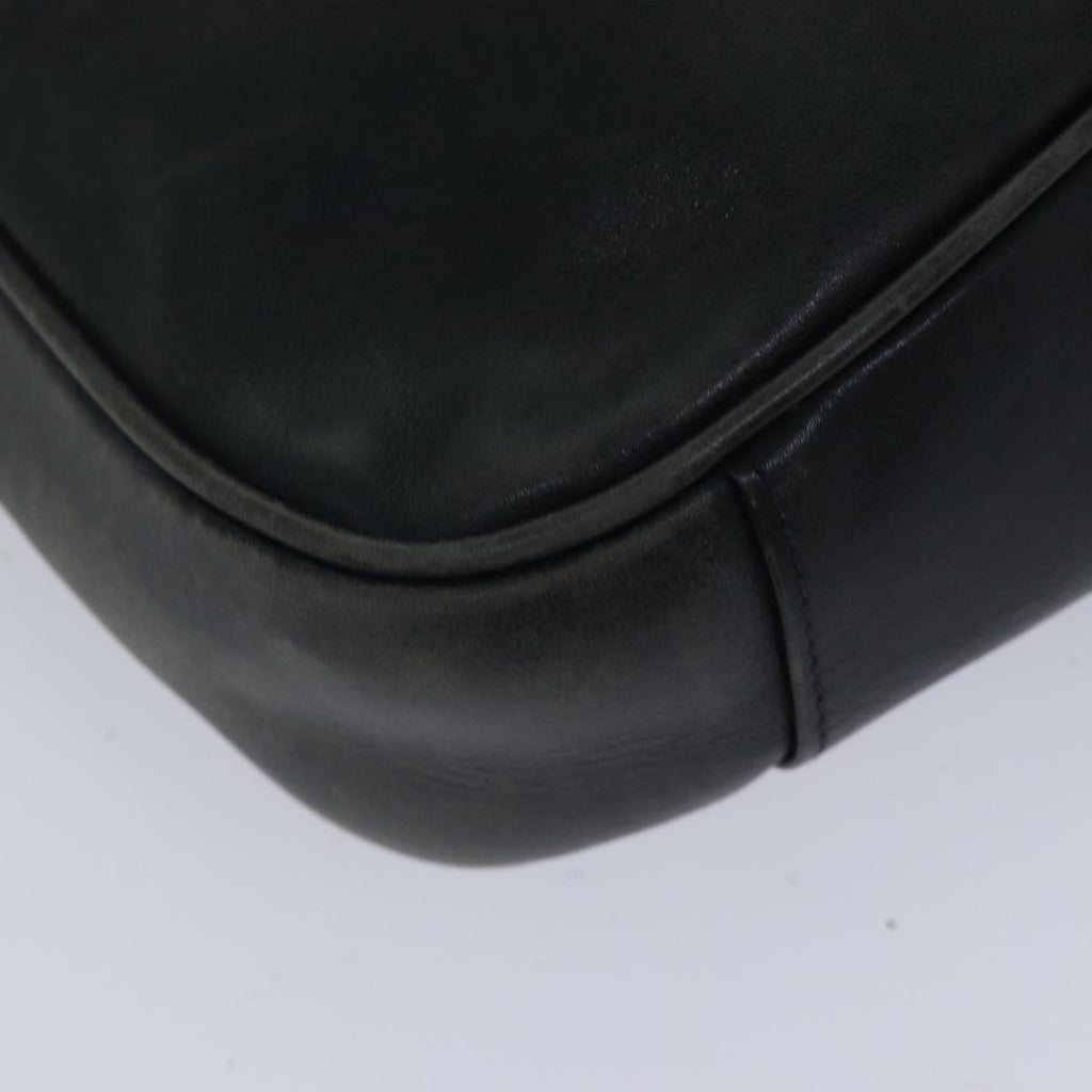 GUCCI Bamboo Hand Bag Leather 2way Black bs17354