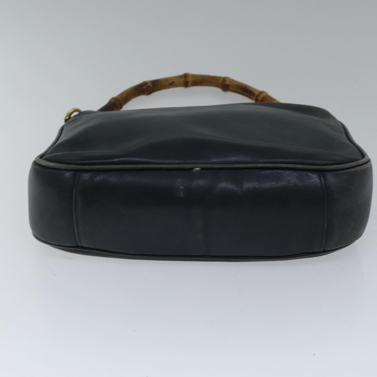GUCCI Bamboo Hand Bag Leather 2way Black bs17354