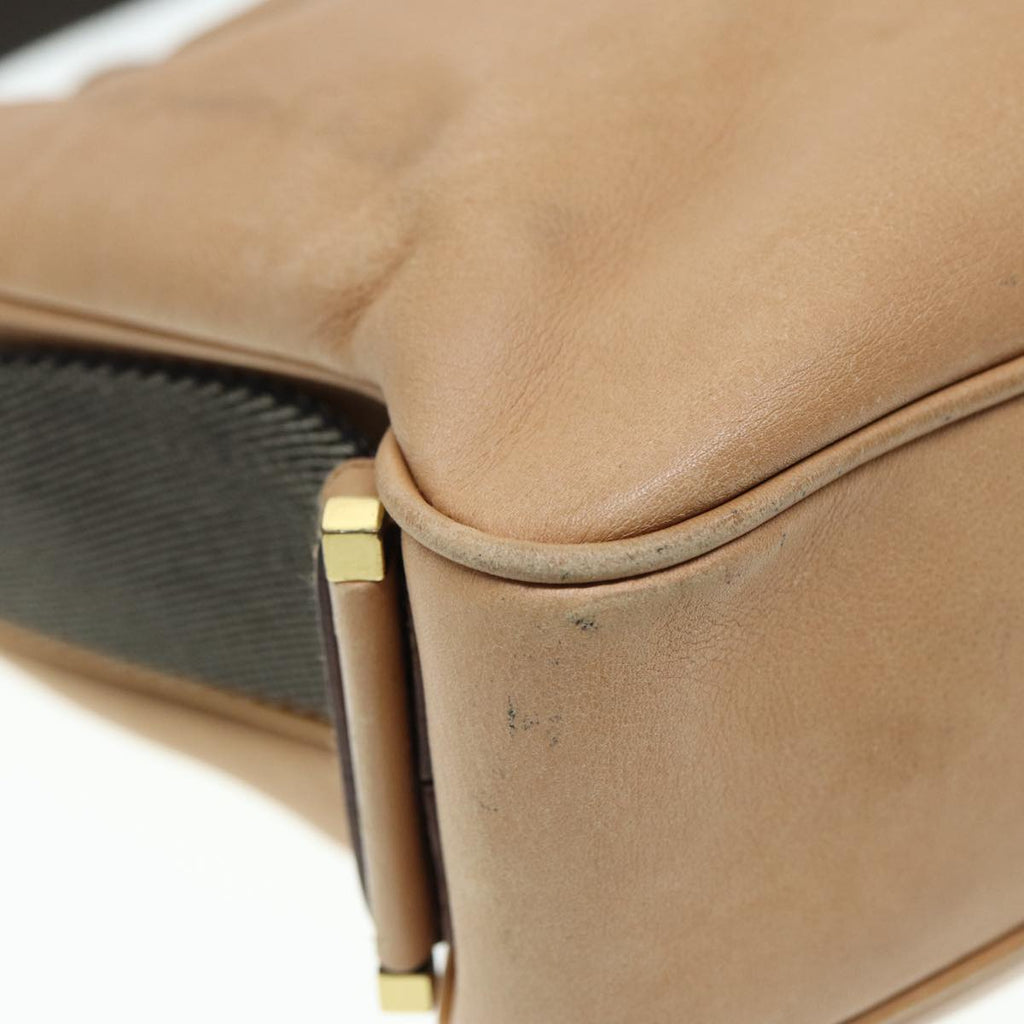 GUCCI Jackie Shoulder Bag Leather Beige Gold 92732 bs17355