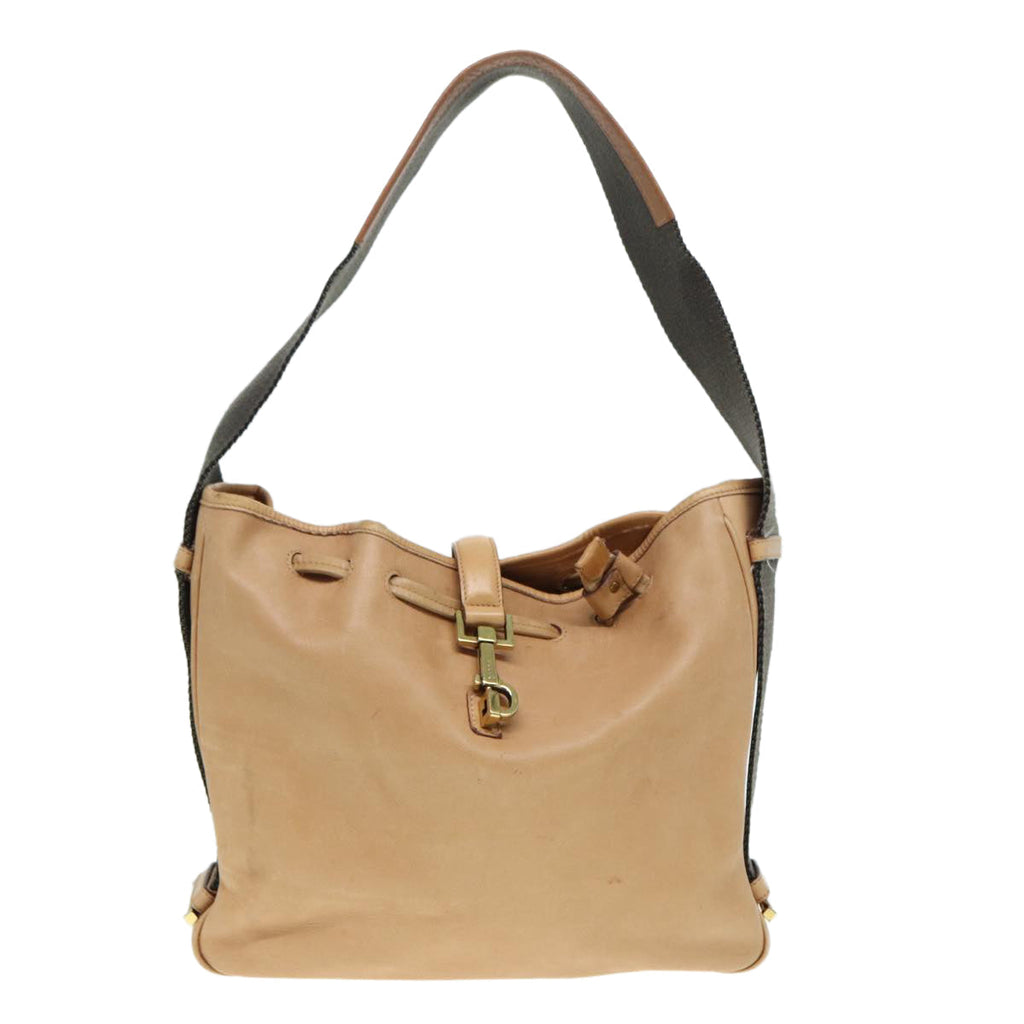 GUCCI Jackie Shoulder Bag Leather Beige Gold 92732 bs17355
