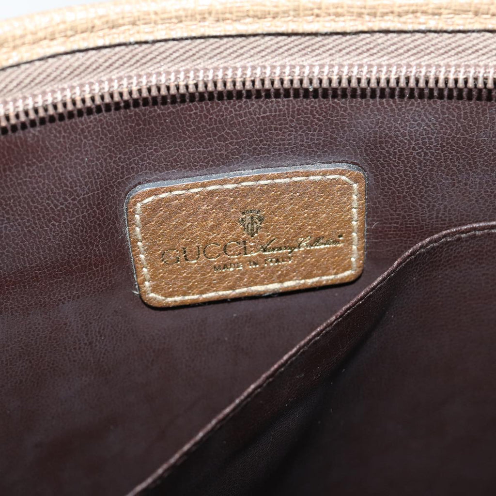 GUCCI Document Case Clutch Bag Leather Brown bs17356