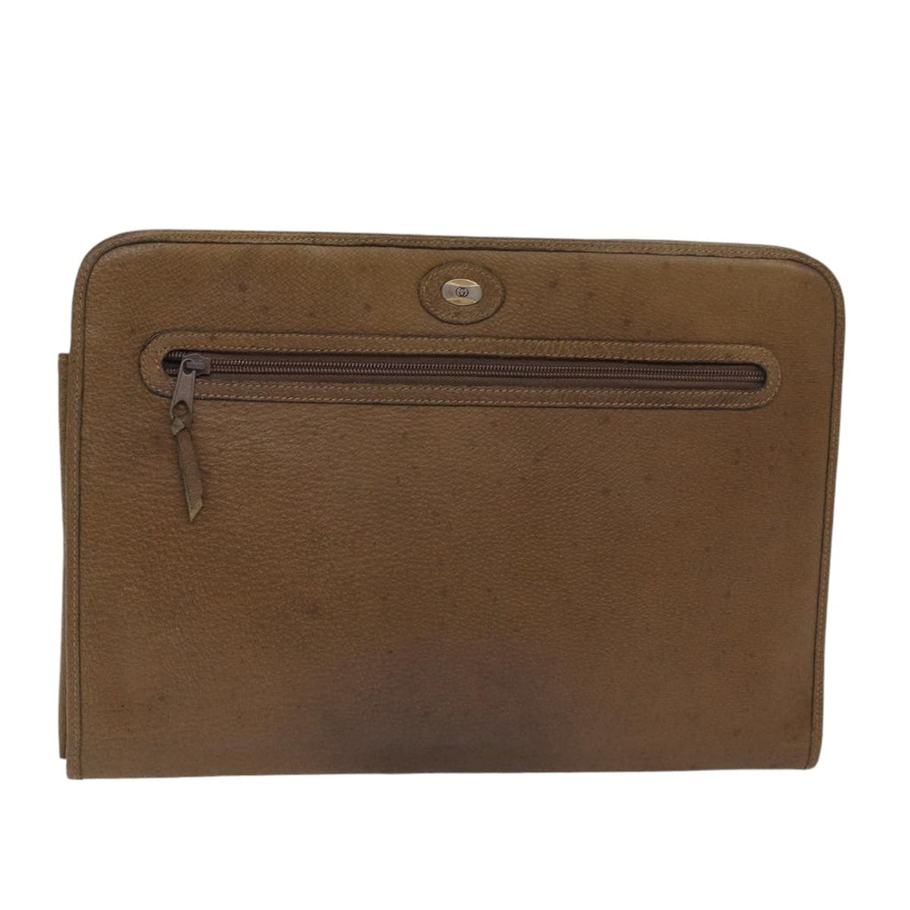 GUCCI Document Case Clutch Bag Leather Brown bs17356