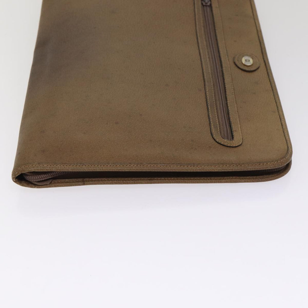 GUCCI Document Case Clutch Bag Leather Brown bs17356