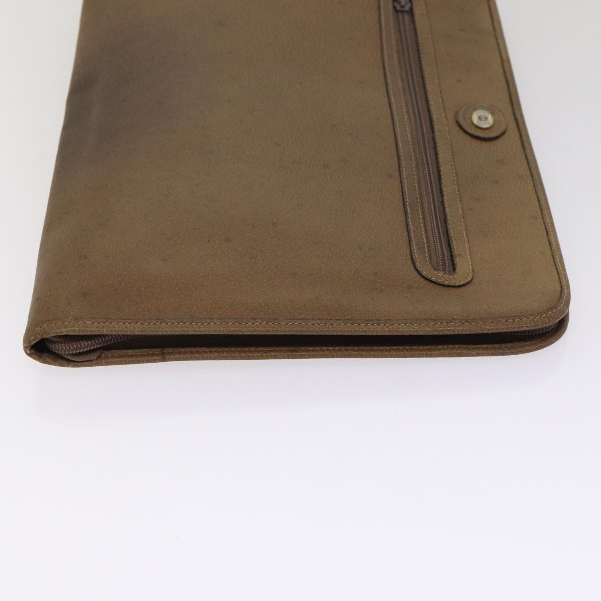 GUCCI Document Case Clutch Bag Leather Brown bs17356