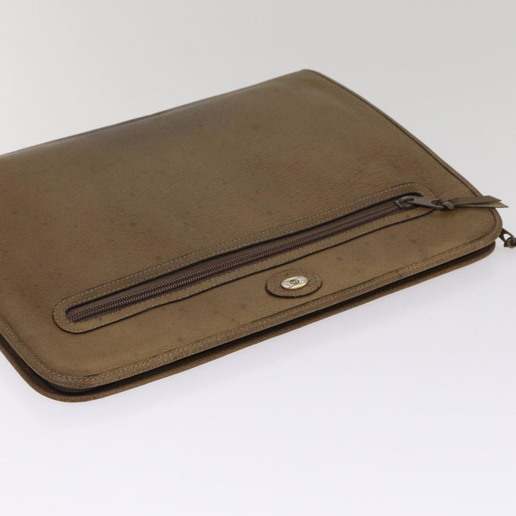 GUCCI Document Case Clutch Bag Leather Brown bs17356