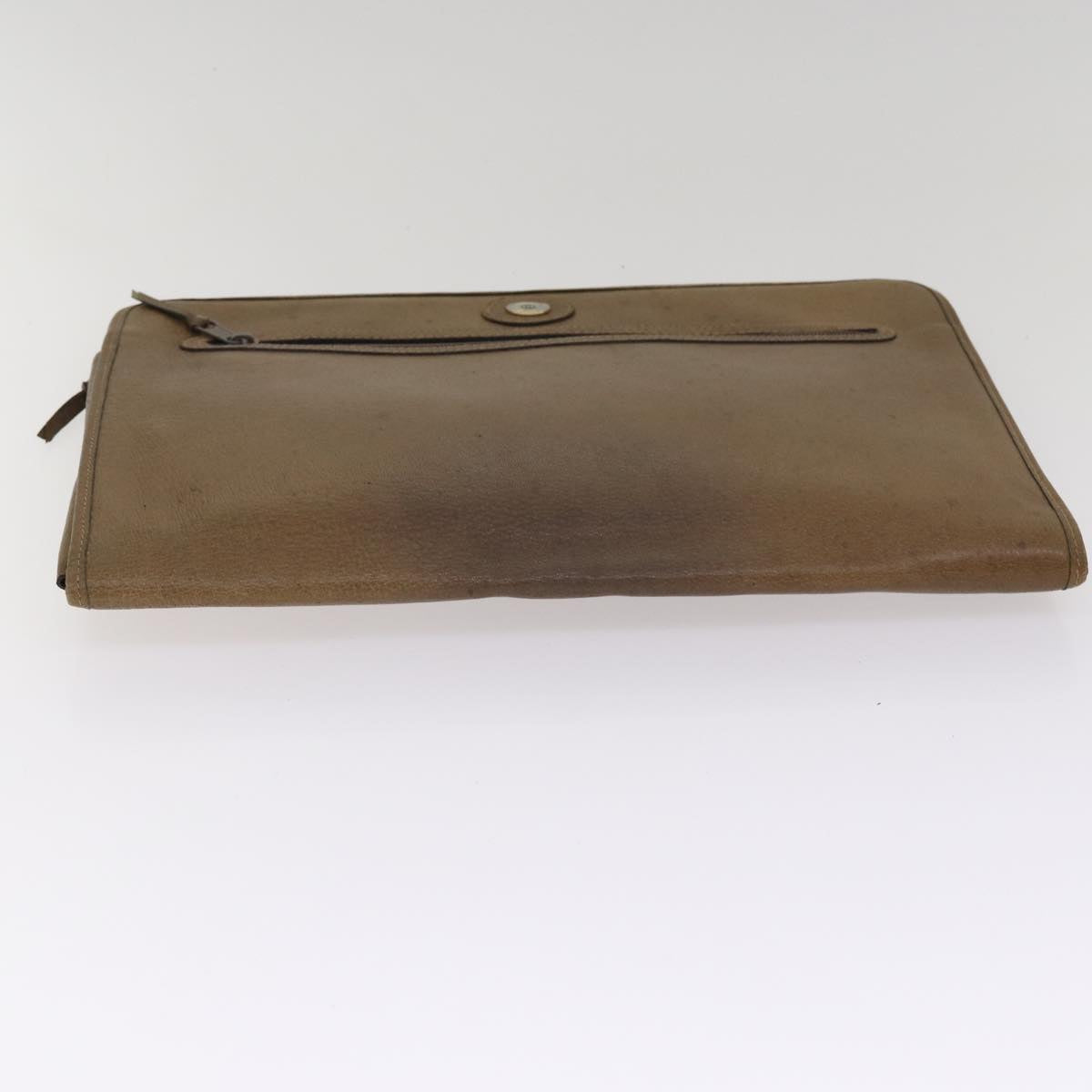 GUCCI Document Case Clutch Bag Leather Brown bs17356