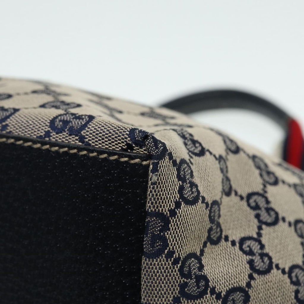 GUCCI GG Canvas Sherry Line Tote Bag Red Navy Silver 131228 bs17358